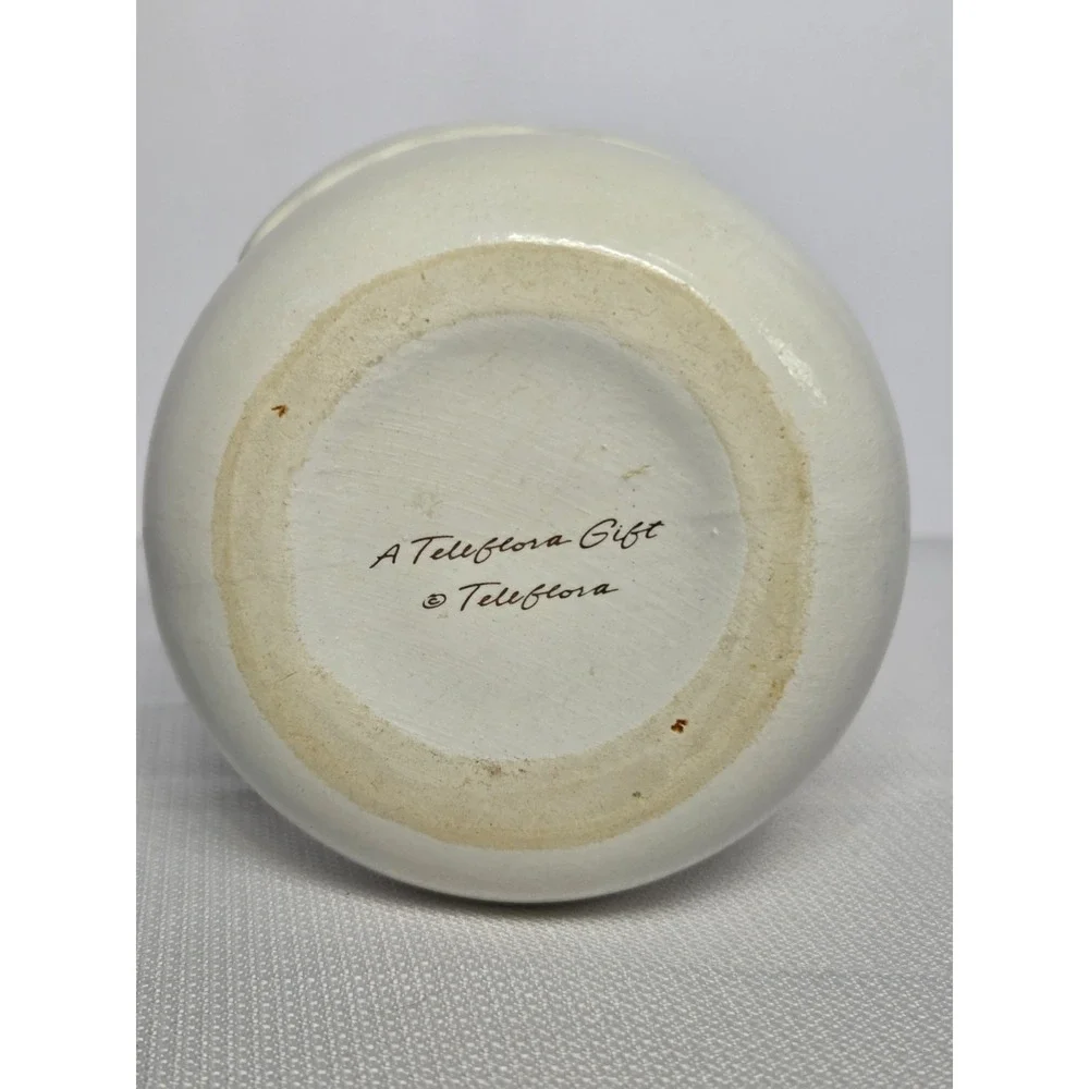 Gloria Vanderbilt White Swan Ceramic Vase Planter Cup 4